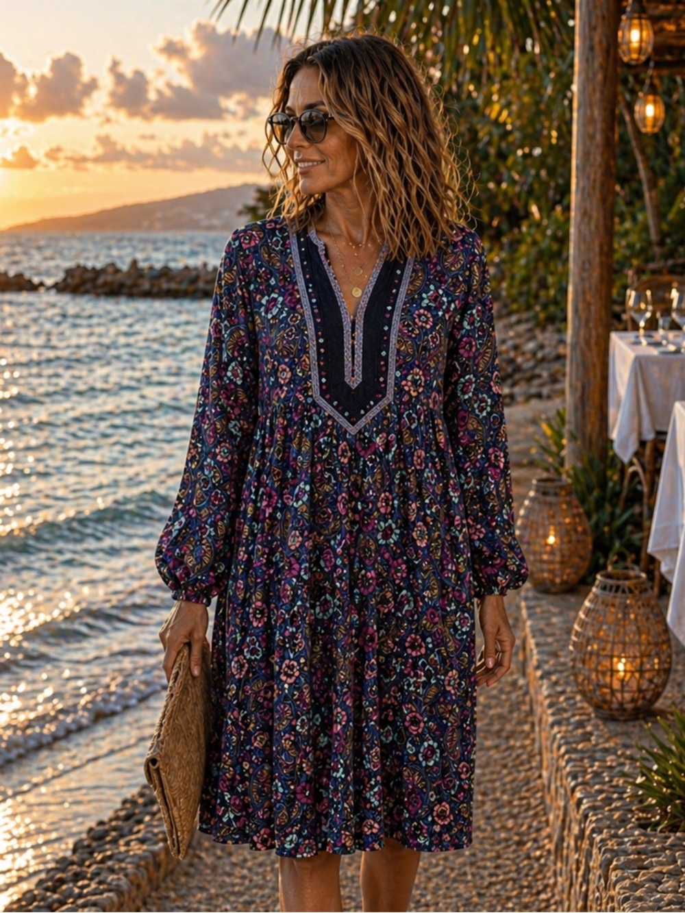 Matilda Jane floral shift dress medium boho